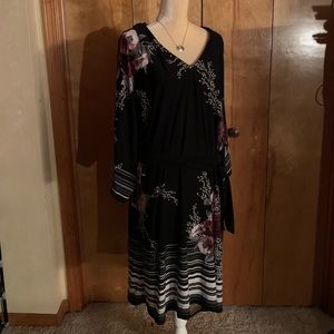 Beautiful Black/Floral/Stripe Lane Bryant Dress